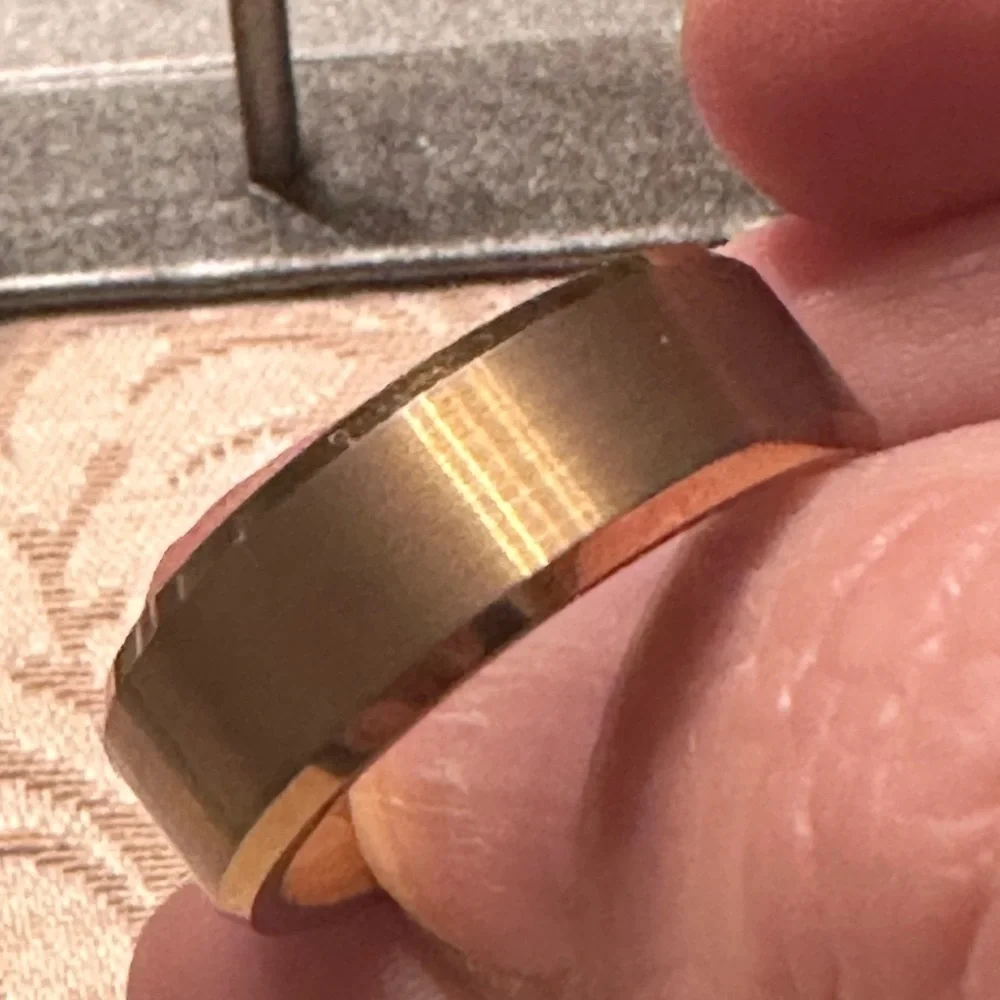 Tungsten yellow gold toned  men’s wedding band ring